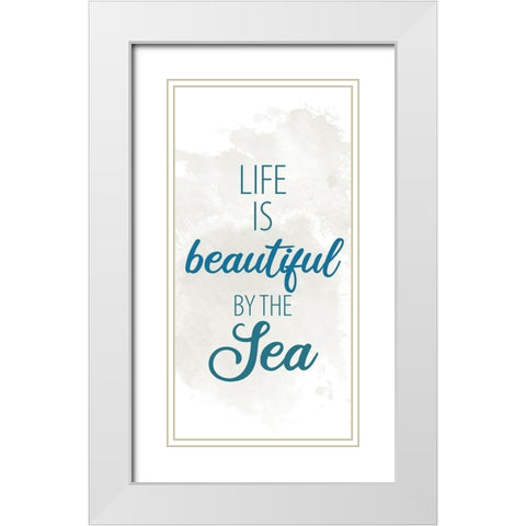 By the Sea 1 White Modern Wood Framed Art Print with Double Matting by Allen, Kimberly