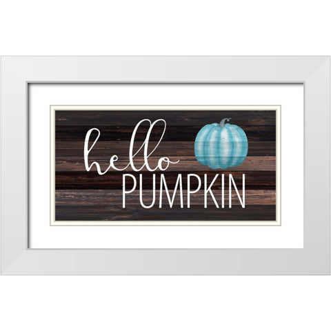 Hello Pumpkin White Modern Wood Framed Art Print with Double Matting by Allen, Kimberly