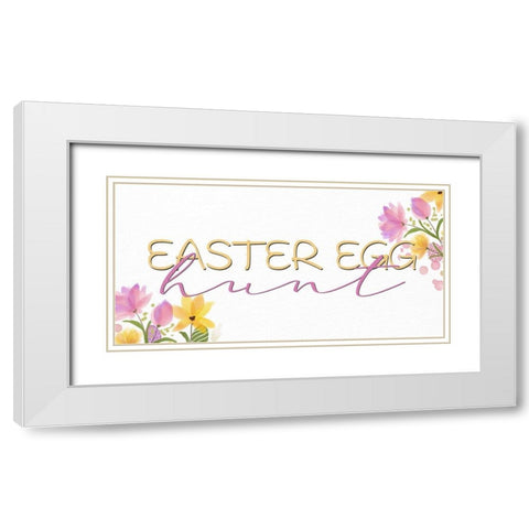 Easter Egg Hunt White Modern Wood Framed Art Print with Double Matting by Allen, Kimberly