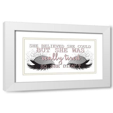 She Was Tired White Modern Wood Framed Art Print with Double Matting by Allen, Kimberly