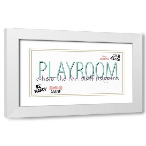 Playroom White Modern Wood Framed Art Print with Double Matting by Allen, Kimberly