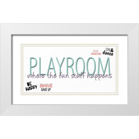 Playroom White Modern Wood Framed Art Print with Double Matting by Allen, Kimberly