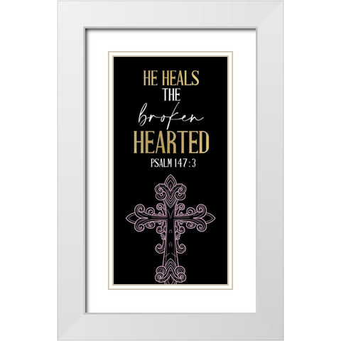 He Heals Blossoms 1 White Modern Wood Framed Art Print with Double Matting by Allen, Kimberly