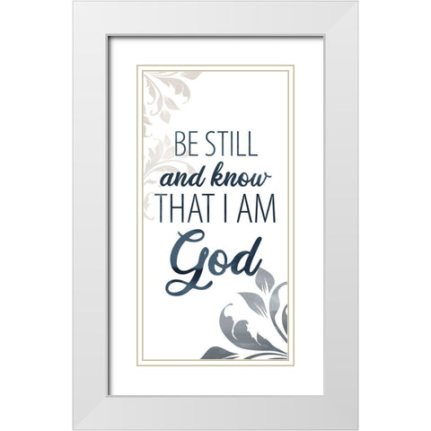 Be Still Bath 1 White Modern Wood Framed Art Print with Double Matting by Allen, Kimberly