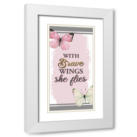 Wings 1 White Modern Wood Framed Art Print with Double Matting by Allen, Kimberly