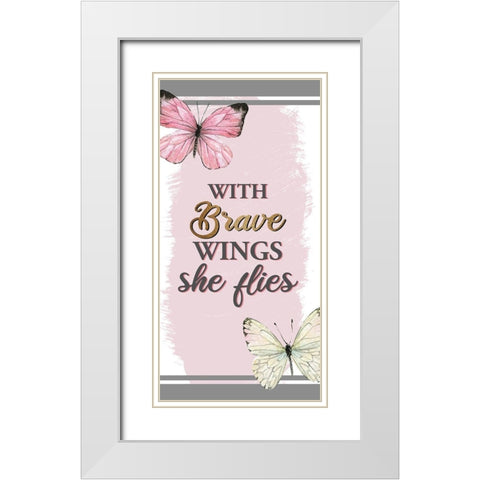 Wings 1 White Modern Wood Framed Art Print with Double Matting by Allen, Kimberly