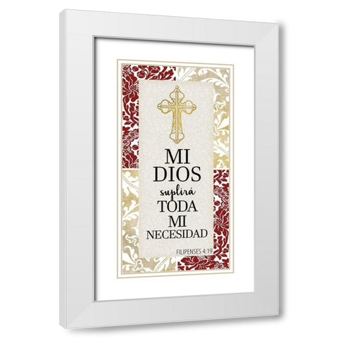 Dios Satisfara 1 White Modern Wood Framed Art Print with Double Matting by Allen, Kimberly