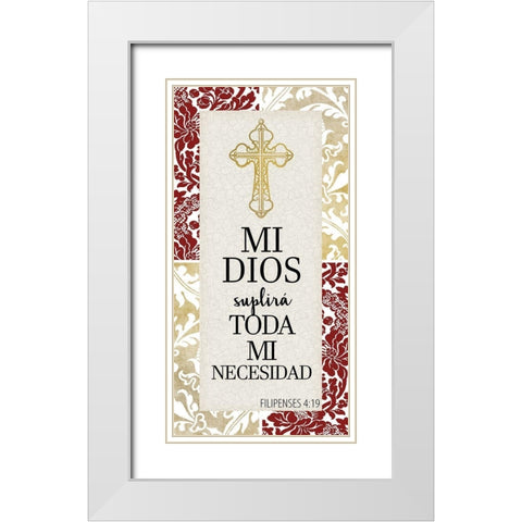 Dios Satisfara 1 White Modern Wood Framed Art Print with Double Matting by Allen, Kimberly