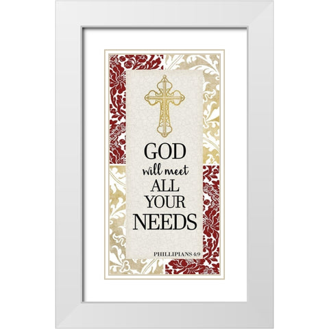 Your Needs 1 White Modern Wood Framed Art Print with Double Matting by Allen, Kimberly