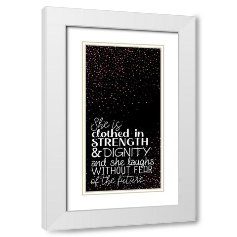 Strength Rose 1 White Modern Wood Framed Art Print with Double Matting by Allen, Kimberly