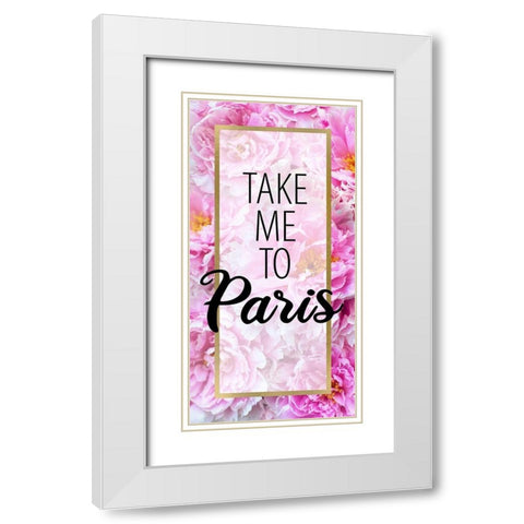 Paris Peonies 2 White Modern Wood Framed Art Print with Double Matting by Allen, Kimberly