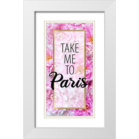 Paris Peonies 2 White Modern Wood Framed Art Print with Double Matting by Allen, Kimberly