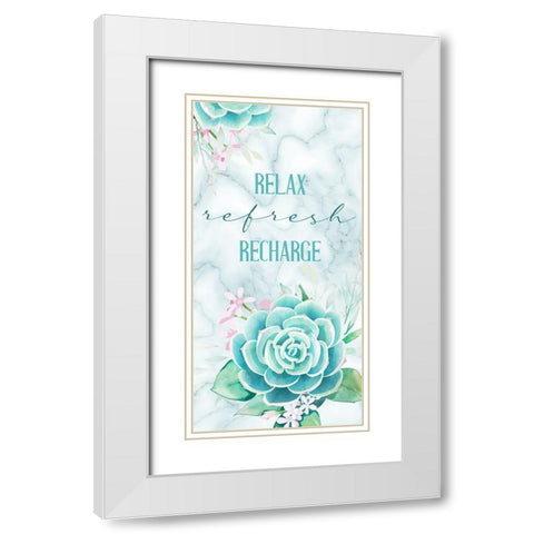 Relax Recharge 1 V2 White Modern Wood Framed Art Print with Double Matting by Allen, Kimberly