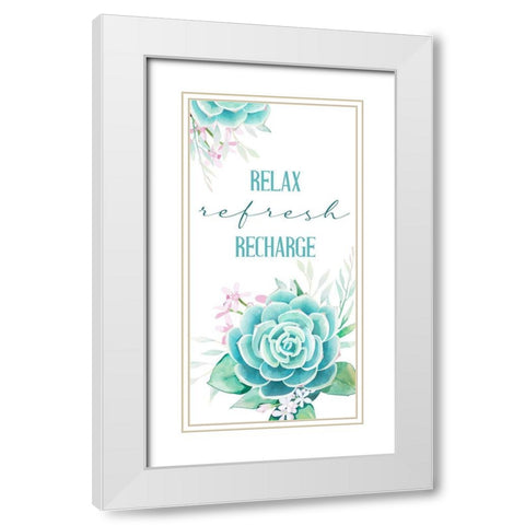 Relax Recharge 1 White Modern Wood Framed Art Print with Double Matting by Allen, Kimberly