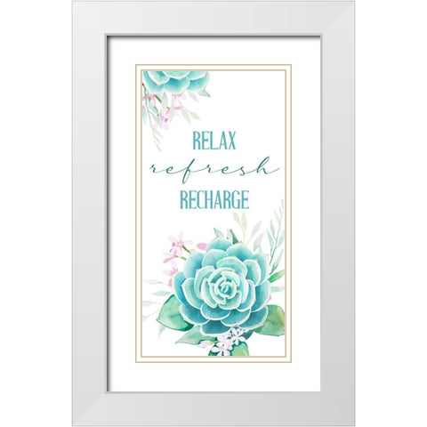 Relax Recharge 1 White Modern Wood Framed Art Print with Double Matting by Allen, Kimberly