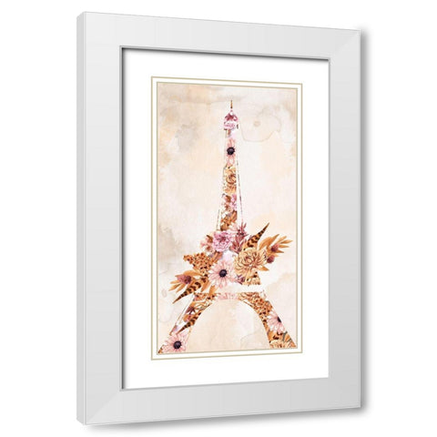 Paris Fall Blooms 1 White Modern Wood Framed Art Print with Double Matting by Allen, Kimberly