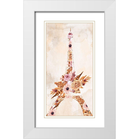 Paris Fall Blooms 1 White Modern Wood Framed Art Print with Double Matting by Allen, Kimberly
