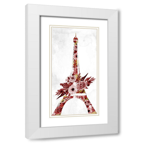 Paris Fall Blooms 1 v2 White Modern Wood Framed Art Print with Double Matting by Allen, Kimberly