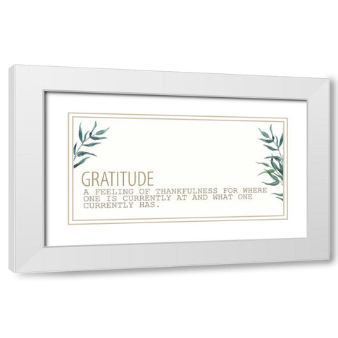Gratitude Definition White Modern Wood Framed Art Print with Double Matting by Allen, Kimberly