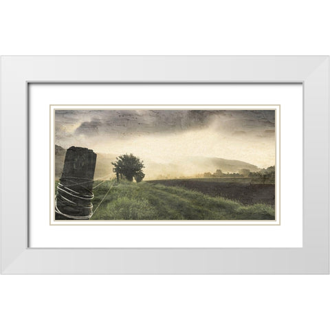 Sunset Farm White Modern Wood Framed Art Print with Double Matting by Allen, Kimberly