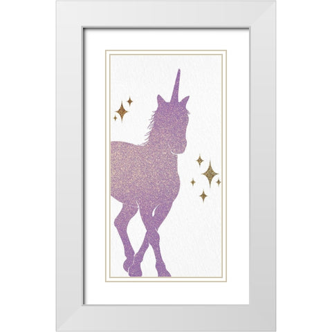 Unicorn Gems 1 White Modern Wood Framed Art Print with Double Matting by Allen, Kimberly