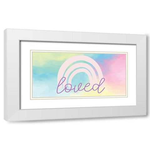Loved Rainbow White Modern Wood Framed Art Print with Double Matting by Allen, Kimberly