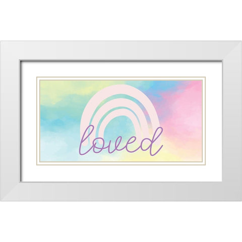 Loved Rainbow White Modern Wood Framed Art Print with Double Matting by Allen, Kimberly