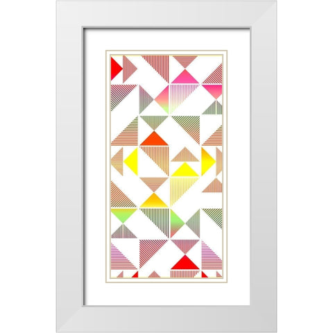 Triangle Panel 1 V2 White Modern Wood Framed Art Print with Double Matting by Allen, Kimberly