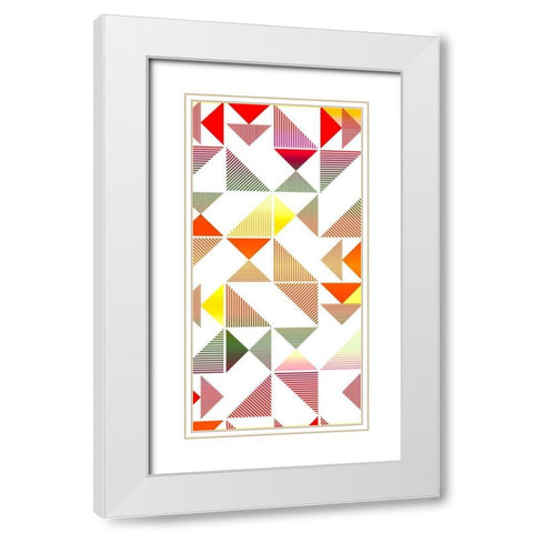 Triangle Panel 2 V2 White Modern Wood Framed Art Print with Double Matting by Allen, Kimberly