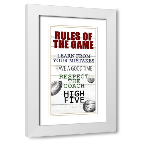 Rules of the Game 1 White Modern Wood Framed Art Print with Double Matting by Allen, Kimberly