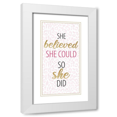Believe Sparkle 1 White Modern Wood Framed Art Print with Double Matting by Allen, Kimberly