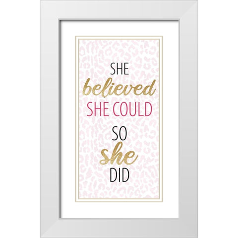 Believe Sparkle 1 White Modern Wood Framed Art Print with Double Matting by Allen, Kimberly
