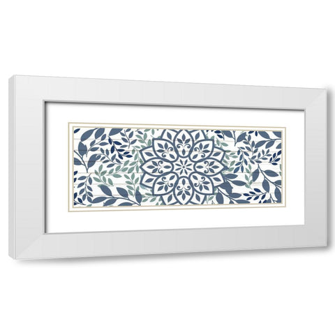 Mandala Leaves 1 White Modern Wood Framed Art Print with Double Matting by Allen, Kimberly