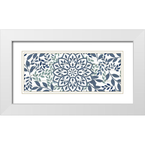 Mandala Leaves 1 White Modern Wood Framed Art Print with Double Matting by Allen, Kimberly