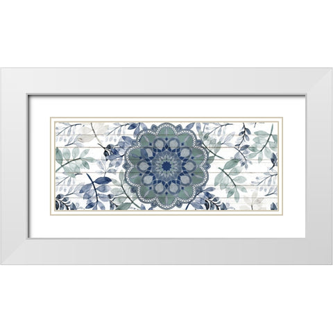 Mandala Leaves 2 White Modern Wood Framed Art Print with Double Matting by Allen, Kimberly