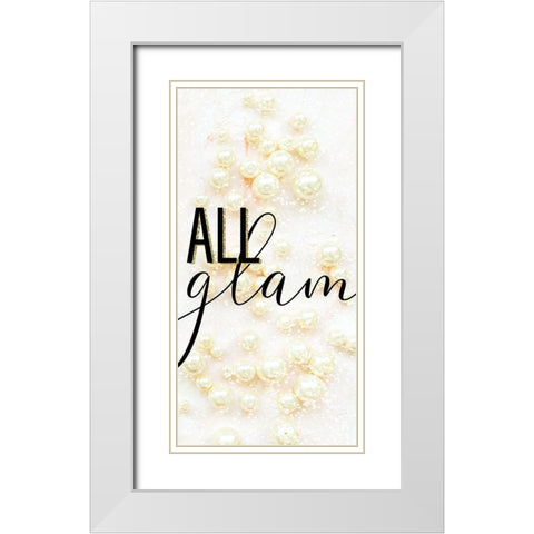 All Glam 1 White Modern Wood Framed Art Print with Double Matting by Allen, Kimberly