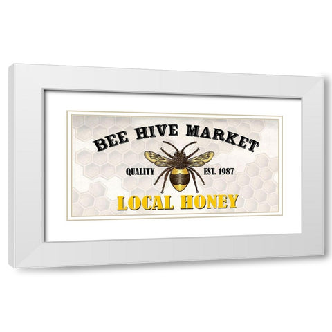 Bee Hive Market 2 White Modern Wood Framed Art Print with Double Matting by Allen, Kimberly