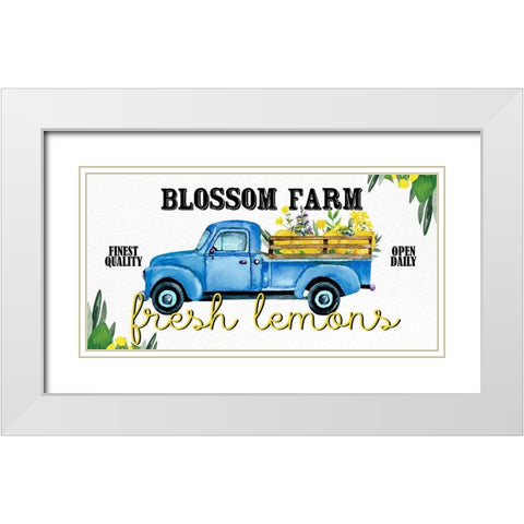 Lemon Tile 11 White Modern Wood Framed Art Print with Double Matting by Allen, Kimberly