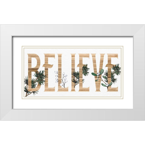 Believe Wood White Modern Wood Framed Art Print with Double Matting by Allen, Kimberly
