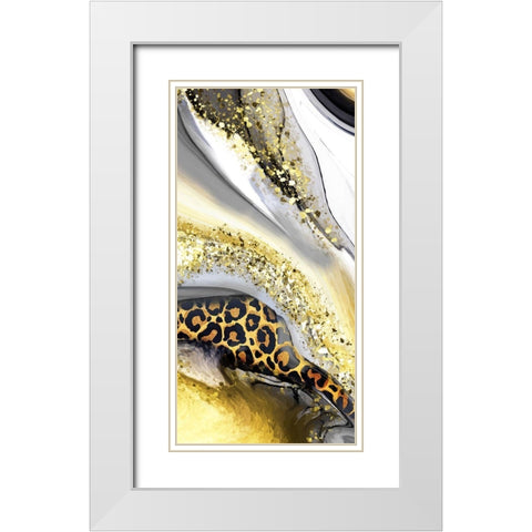 Agate Leopard 1 White Modern Wood Framed Art Print with Double Matting by Allen, Kimberly