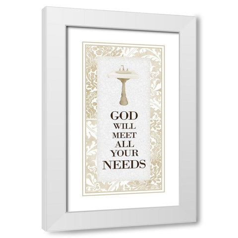 God Will Meet All 1 v2 White Modern Wood Framed Art Print with Double Matting by Allen, Kimberly