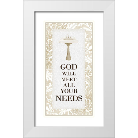 God Will Meet All 1 v2 White Modern Wood Framed Art Print with Double Matting by Allen, Kimberly