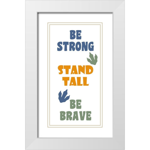Dino Strong 1 v2 White Modern Wood Framed Art Print with Double Matting by Allen, Kimberly