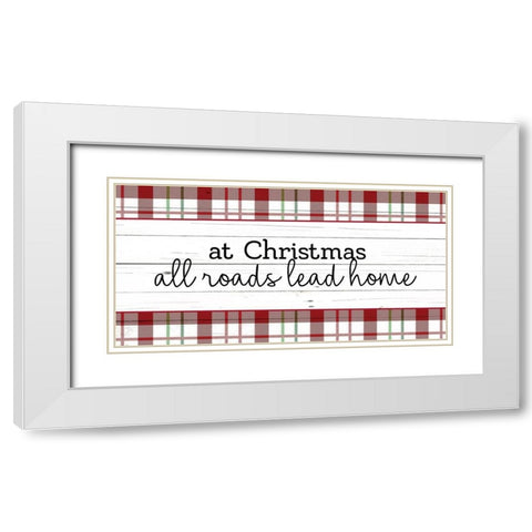 All Roads White Modern Wood Framed Art Print with Double Matting by Allen, Kimberly