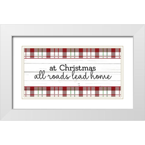 All Roads White Modern Wood Framed Art Print with Double Matting by Allen, Kimberly