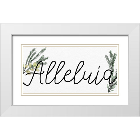 Alleluia panel White Modern Wood Framed Art Print with Double Matting by Allen, Kimberly