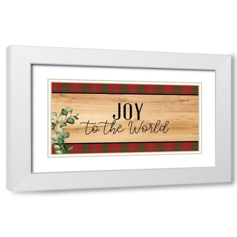 Joy Christmas White Modern Wood Framed Art Print with Double Matting by Allen, Kimberly