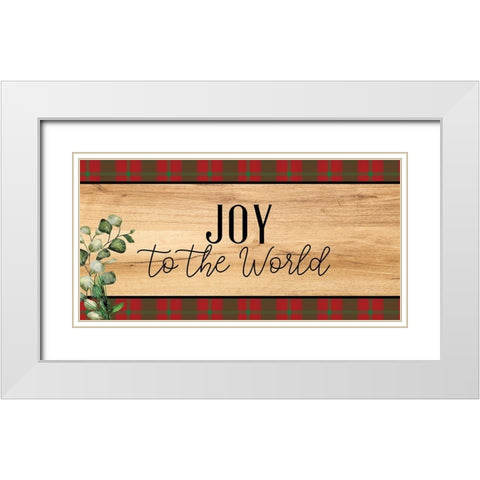 Joy Christmas White Modern Wood Framed Art Print with Double Matting by Allen, Kimberly