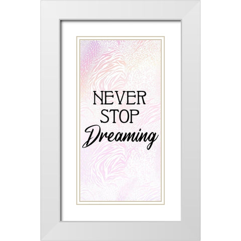 Pink Animals 1 White Modern Wood Framed Art Print with Double Matting by Allen, Kimberly