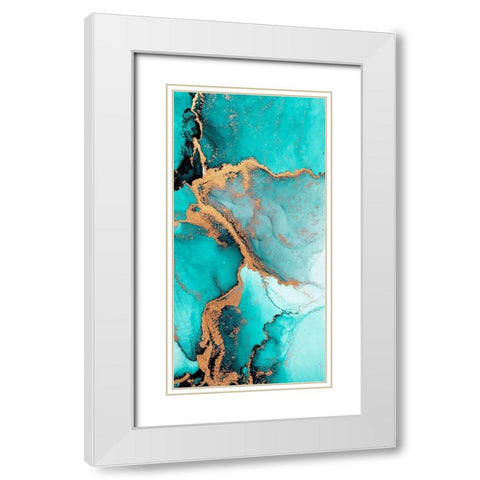 Teal Fashion 1 White Modern Wood Framed Art Print with Double Matting by Allen, Kimberly